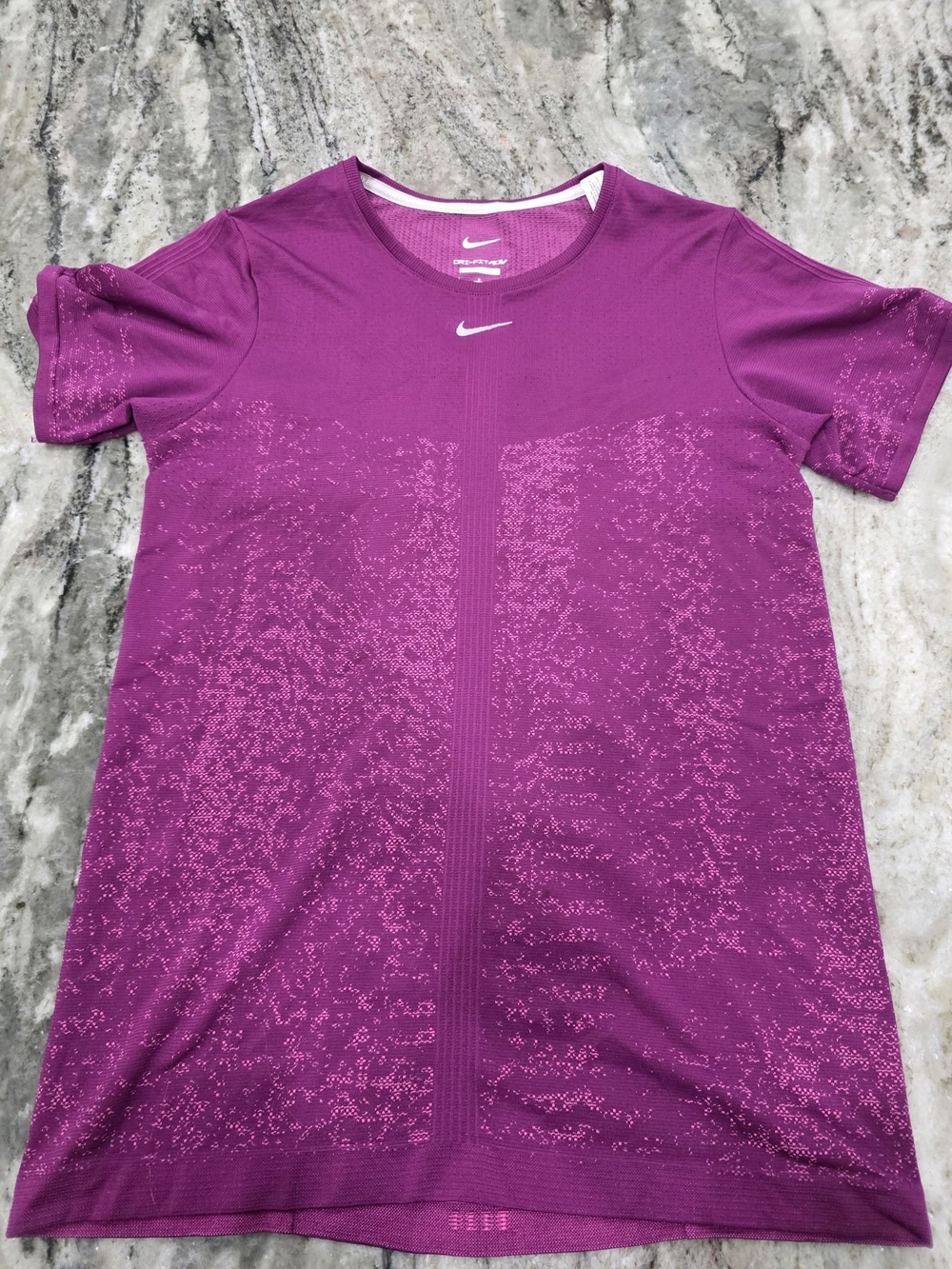 Nike Dri-FIT Training Tee, Slim Fit, Magenta, Size Large